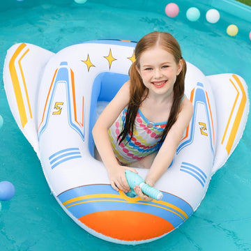 Jasonwell Inflatable Kids Pool Floats - Toddler Pool Floaties Swimming Pool Float with Water Squirt Gun Swim Floaty Rafts Lake Beach Party Pool Toys for Boys Girls Airplane - Jasonwell